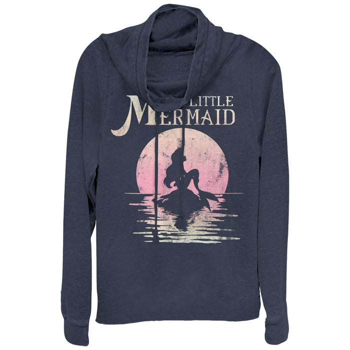 fifth sun Junior's The Little Mermaid Ariel Sunset Cowl Neck Sweatshirt