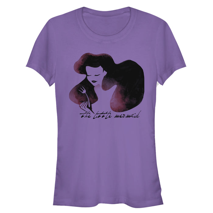 fifth sun Junior's The Little Mermaid Ariel Watercolor Fork Print T-Shirt
