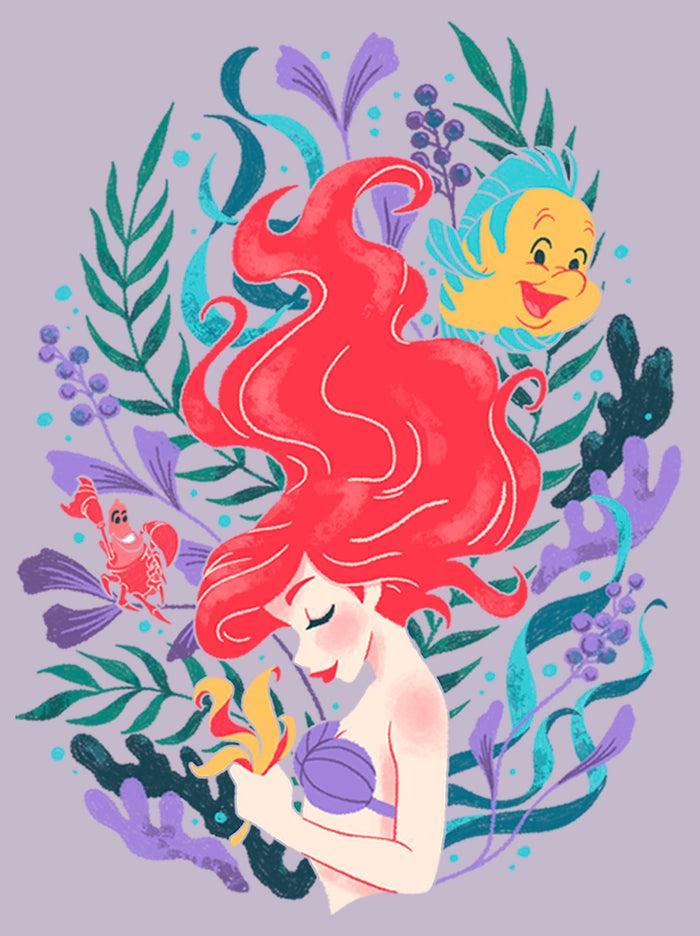 Fifth Sun Junior's The Little Mermaid Artistic Underwater Ariel T-Shirt