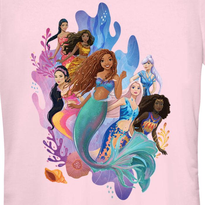 Fifth Sun Junior's The Little Mermaid Group Of Mermaids T-Shirt