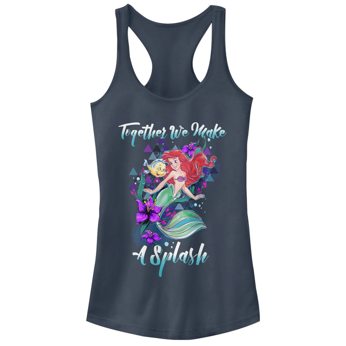 fifth sun Junior's The Little Mermaid Make a Splash Racerback Tank Top