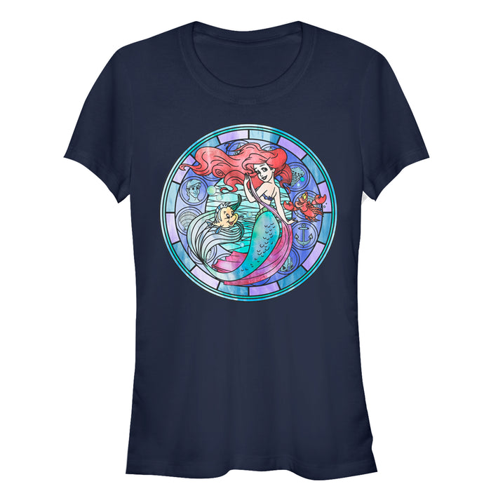 fifth sun Junior's The Little Mermaid Stained Glass T-Shirt