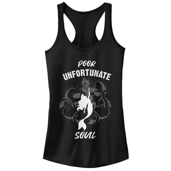fifth sun Junior's The Little Mermaid Unfortunate Soul Silhouette Racerback Tank Top