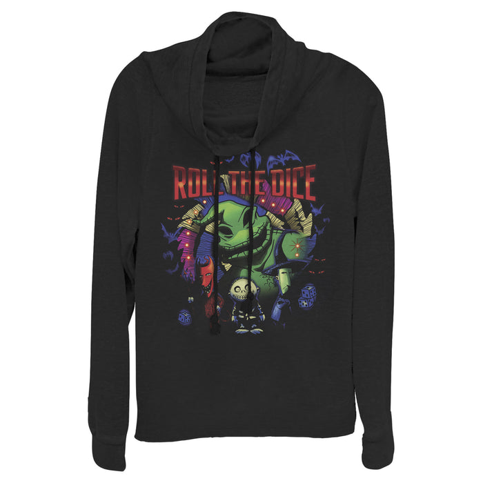 fifth sun Junior's The Nightmare Before Christmas Halloween Oogie Roll The Dice Cowl Neck Sweatshirt