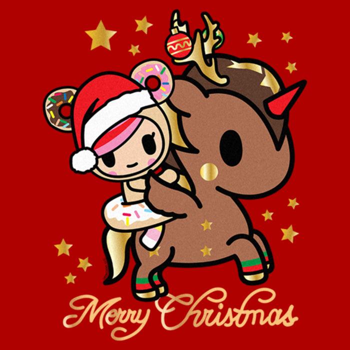 Fifth Sun Junior's Tokidoki Merry Christmas Donutella T-Shirt