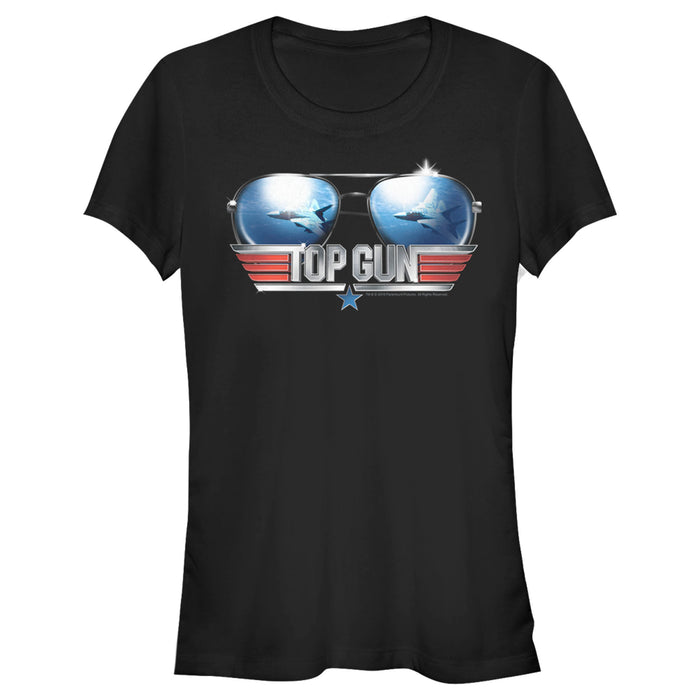 fifth sun Junior's Top Gun Aviator Sunglasses Logo T-Shirt