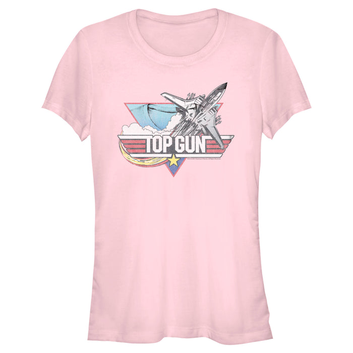 fifth sun Junior's Top Gun Distressed Fighter Jet Logo T-Shirt