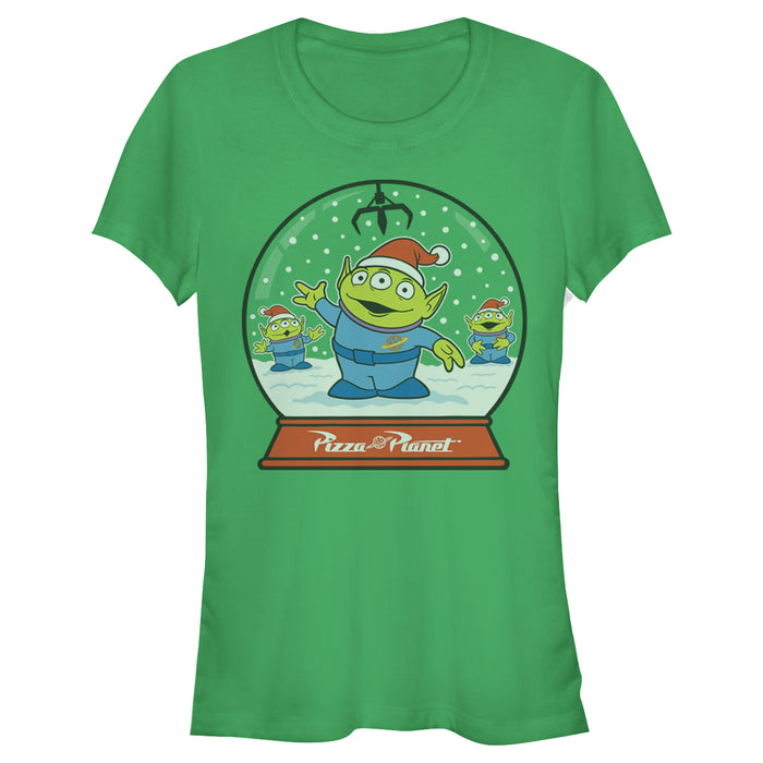 fifth sun Junior's Toy Story Christmas Alien Snow Globe T-Shirt
