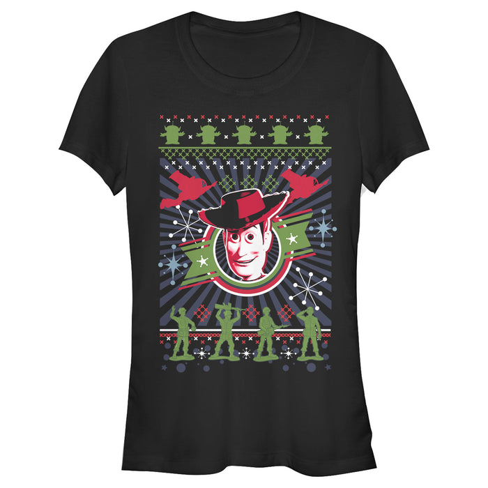 fifth sun Junior's Toy Story Christmas Woody Pattern T-Shirt