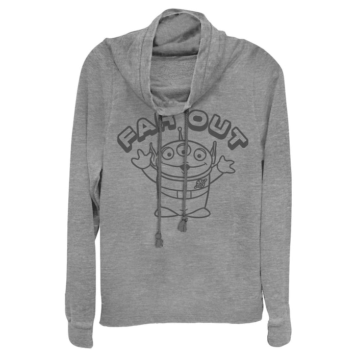 fifth sun Junior's Toy Story Far Out Squeeze Alien Cowl Neck Sweatshirt