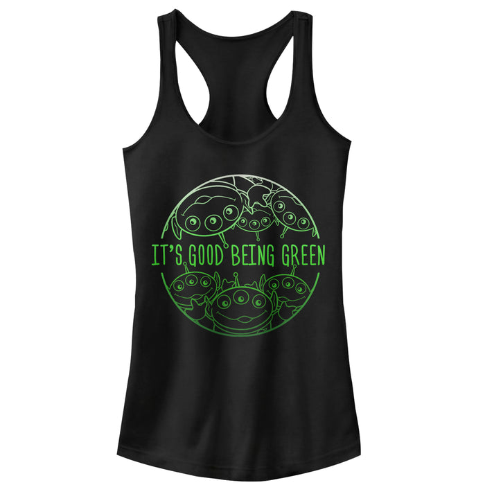 fifth sun Junior's Toy Story Good Being Aliens Racerback Tank Top