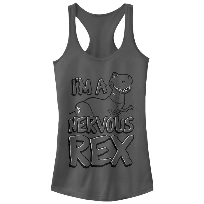 fifth sun Junior's Toy Story Nervous Rex Racerback Tank Top