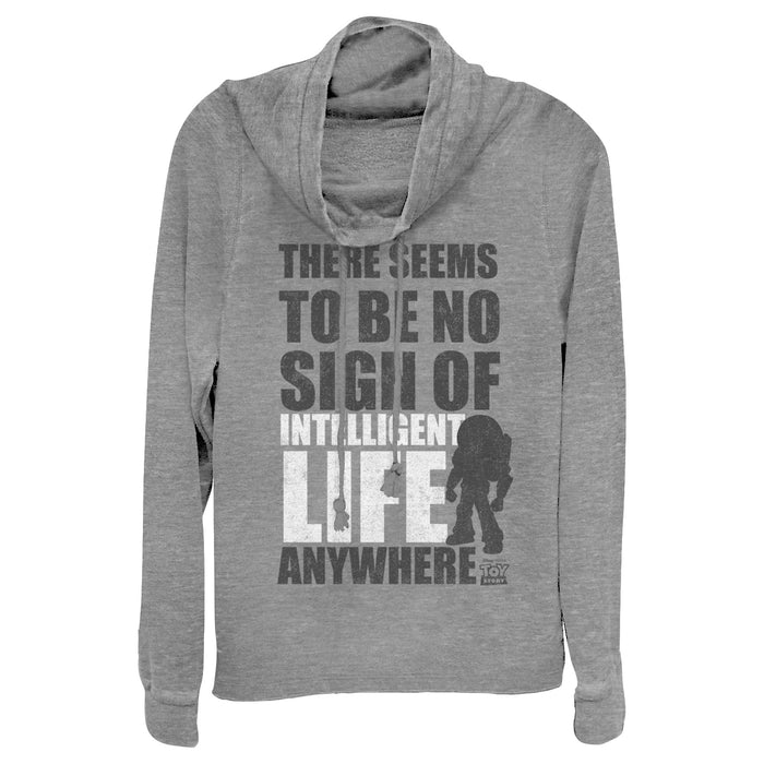 fifth sun Junior's Toy Story No Intelligent Life Silhouette Cowl Neck Sweatshirt