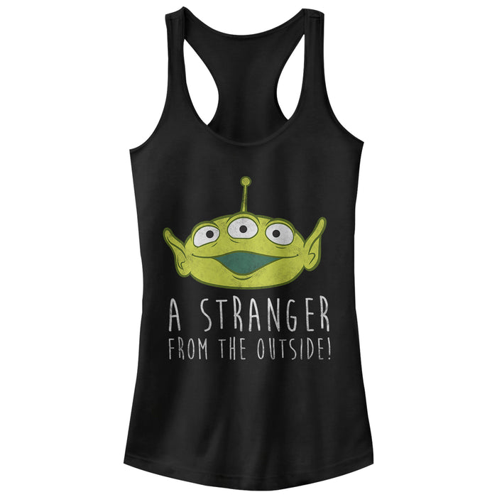 fifth sun Junior's Toy Story Squeeze Alien Stranger from Outside Racerback Tank Top