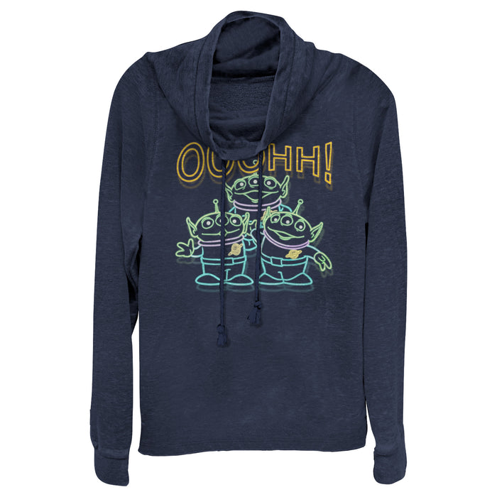fifth sun Junior's Toy Story Squeeze Toy Aliens Cowl Neck Sweatshirt