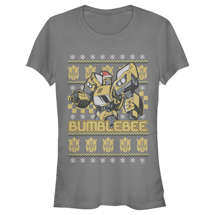 fifth sun Junior's Transformers Bumblebee Ugly Xmas T-Shirt