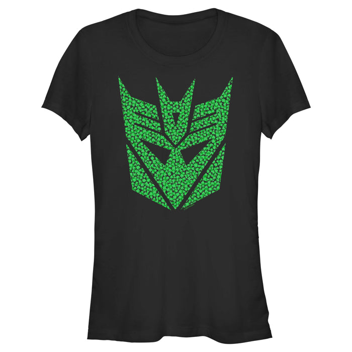 fifth sun Junior's Transformers St. Patrick's Day Cloverfield Decepticon Logo T-Shirt