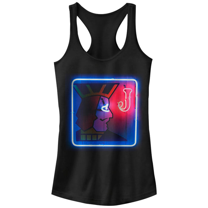 fifth sun Junior's Twin Peaks One Eyed Jacks Neon Sign Print Racerback Tank Top