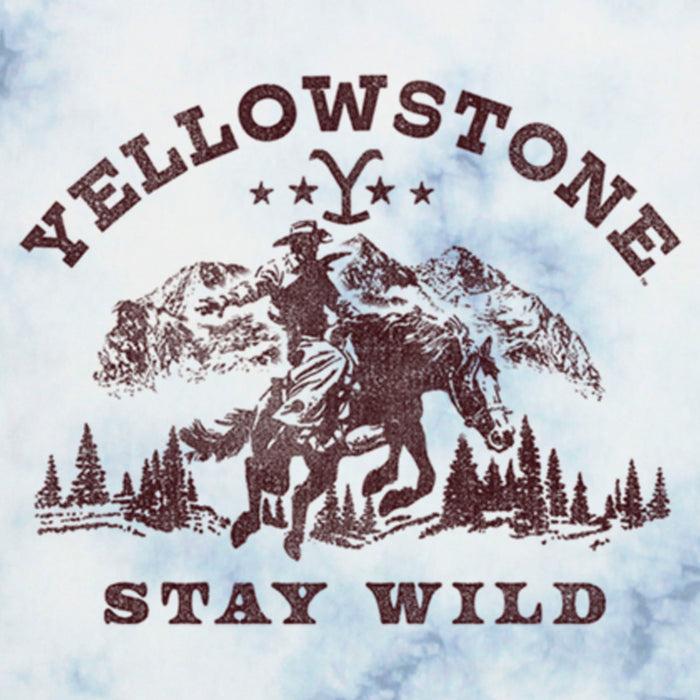 Fifth Sun Junior's Yellowstone Distressed Landscape Stay Wild T-Shirt