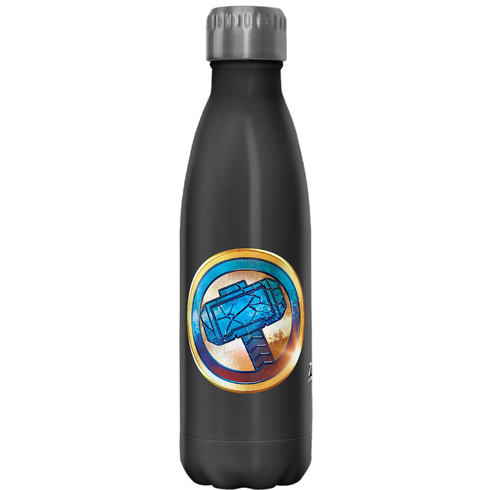 fifth sun Marvel: Thor: Love and Thunder Cracked Mjolnir Emblem Stainless Steel Water Bottle