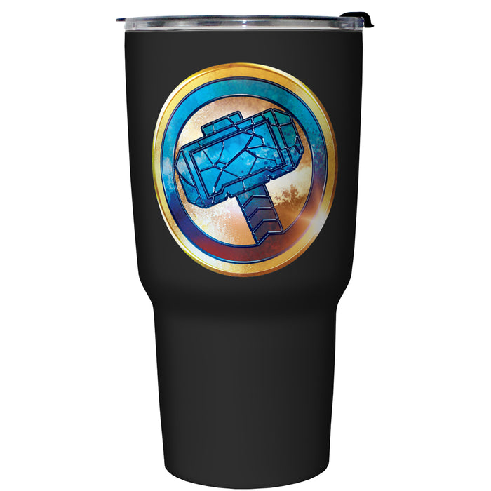 fifth sun Marvel: Thor: Love and Thunder Cracked Mjolnir Logo Stainless Steel Tumbler With Lid