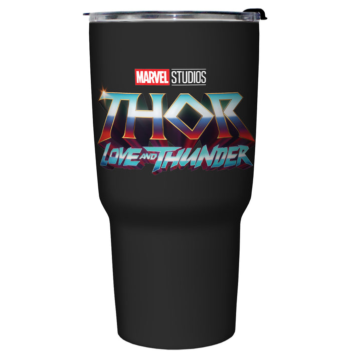 fifth sun Marvel: Thor: Love and Thunder Metallic Logo Stainless Steel Tumbler With Lid
