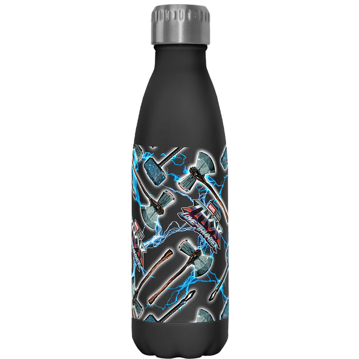 fifth sun Marvel: Thor: Love and Thunder Stormbreaker and Mjolnir Electric Pattern Stainless Steel Water Bottle