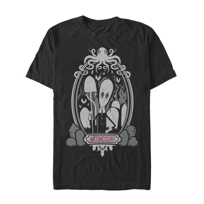 fifth sun Men's Addams Family Wednesday Octopus Portrait T-Shirt