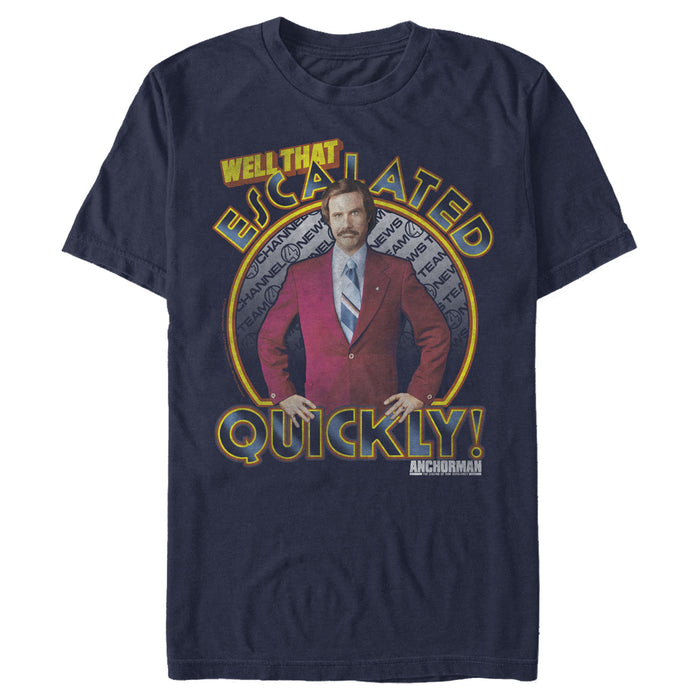 fifth sun Men's Anchorman Ron Burgundy Escalated Quickly T-Shirt