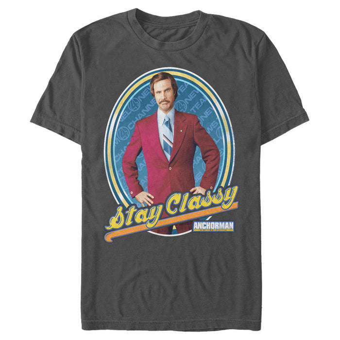 fifth sun Men's Anchorman Ron Burgundy Stay Classy T-Shirt