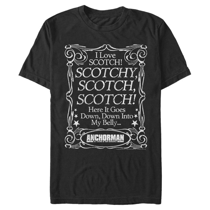 fifth sun Men's Anchorman Scotch Down in My Belly T-Shirt