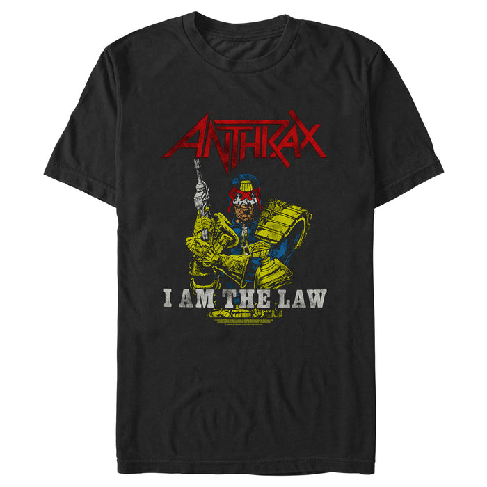 fifth sun Men's Anthrax Distressed I Am The Law T-Shirt