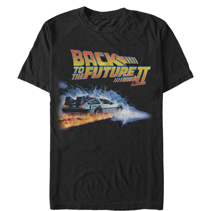 fifth sun Men's Back to the Future Part 2 Electric DeLorean T-Shirt