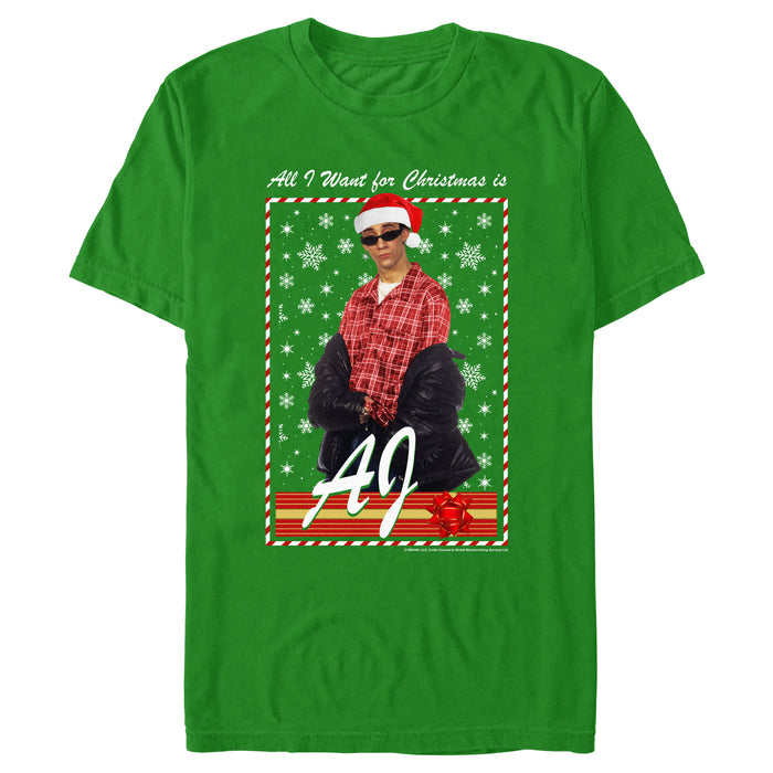 fifth sun Men's Backstreet Boys AJ All I Want for Christmas T-Shirt