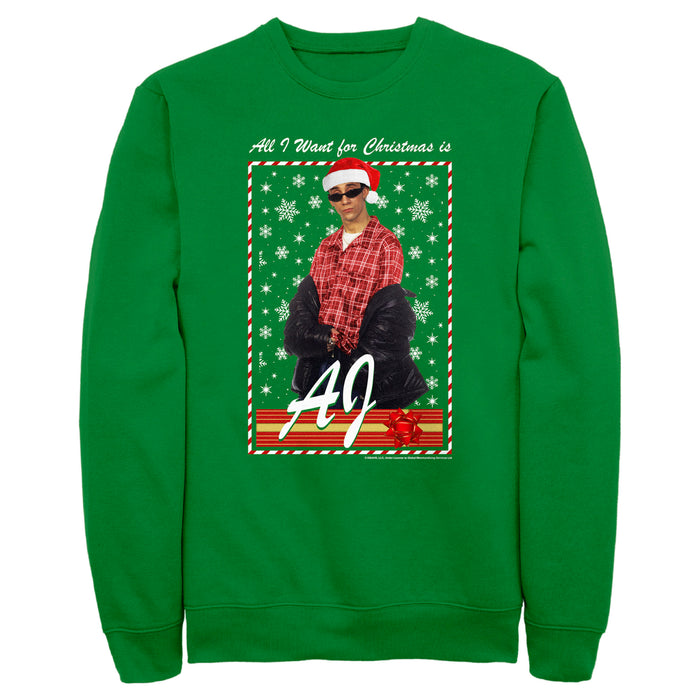 fifth sun Men's Backstreet Boys AJ All I Want for Christmas Sweatshirt