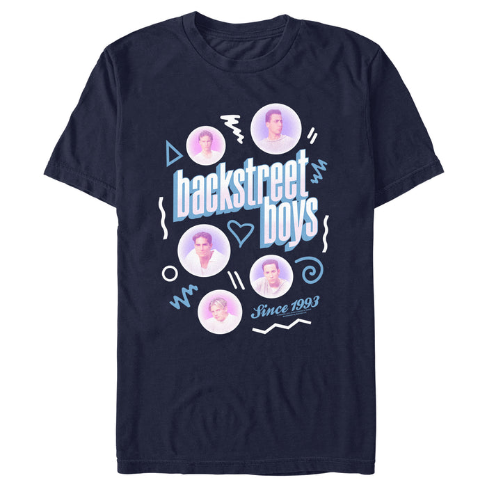 fifth sun Men's Backstreet Boys Bubble Icons Doodle T-Shirt