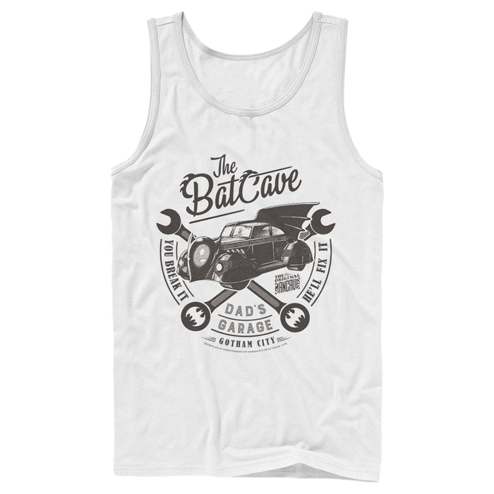 fifth sun Men's Batman Bat Cave Dad's Garage Tank Top