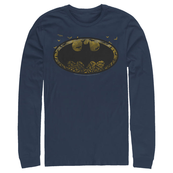 fifth sun Men's Batman Bat Colony Logo Long Sleeve Shirt