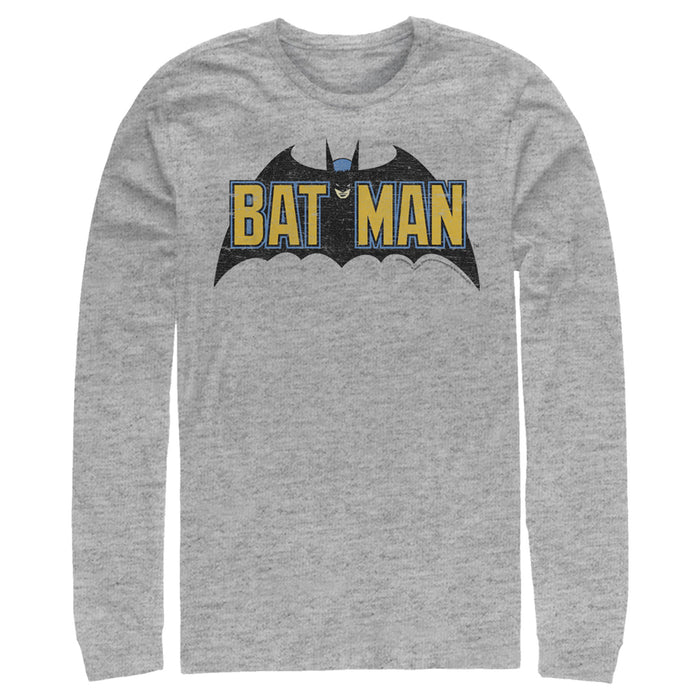 Fifth Sun Men's Batman Caped Crusader Logo Long Sleeve Shirt