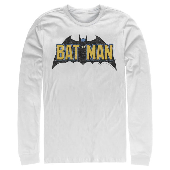 fifth sun Men's Batman Caped Crusader Logo Long Sleeve Shirt