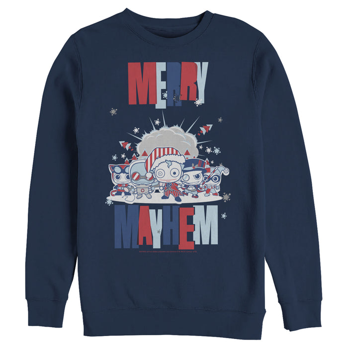 fifth sun Men's Batman Christmas Merry Mayhem Sweatshirt