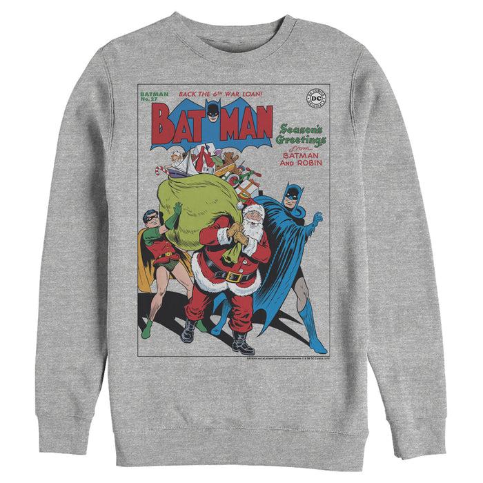 fifth sun Men's Batman Christmas Vintage Season Greetings Sweatshirt
