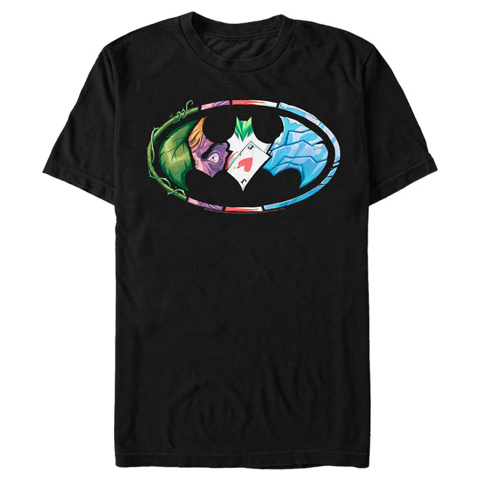 fifth sun Men's Batman Classic Villains Logo T-Shirt