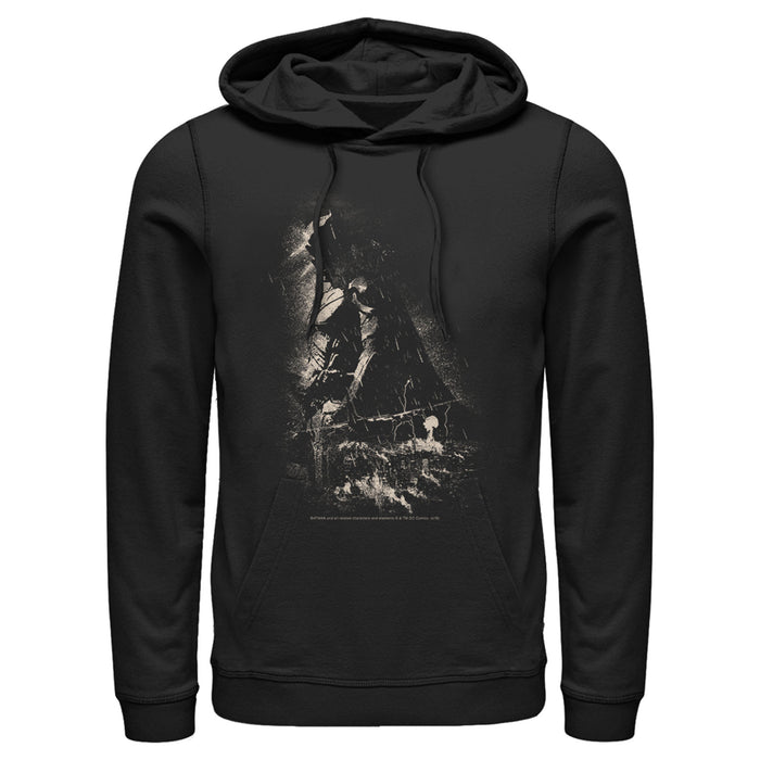 fifth sun Men's Batman Grunge Hero in Shadow Pull Over Hoodie