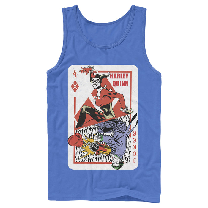 Fifth Sun Men's Batman Harley Quinn Joker Poker Card Tank Top