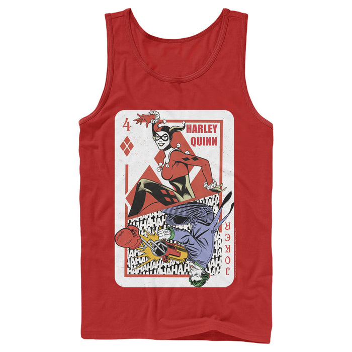Fifth Sun Men's Batman Harley Quinn Joker Poker Card Tank Top