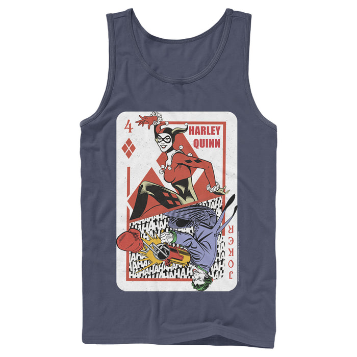 Fifth Sun Men's Batman Harley Quinn Joker Poker Card Tank Top