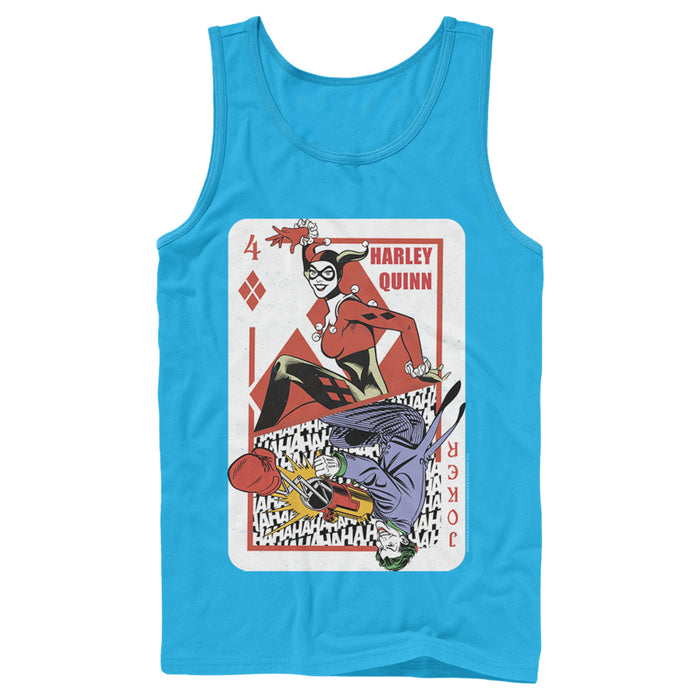 fifth sun Men's Batman Harley Quinn Joker Poker Card Tank Top