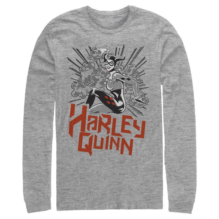 Fifth Sun Men's Batman Harley Quinn Retro Explosion Long Sleeve Shirt