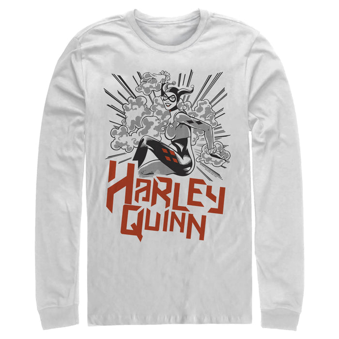 fifth sun Men's Batman Harley Quinn Retro Explosion Long Sleeve Shirt